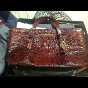 Small asher brahmin tote pecan